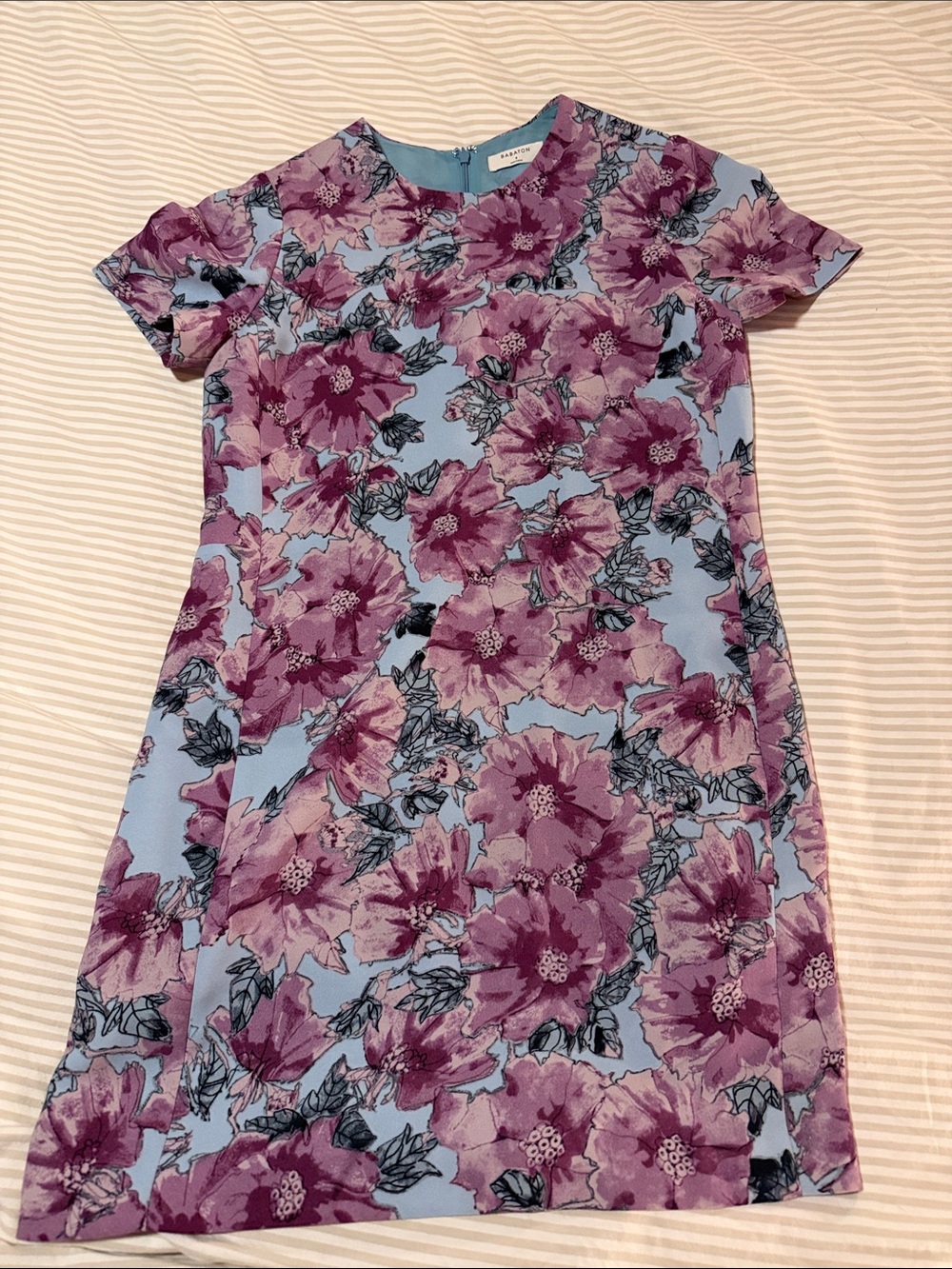 Babaton Blue and Purple Floral Shift Dress